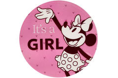 Button - Minnie Mouse "It's a GIRL" - Gender Reveal - 7.5 cm