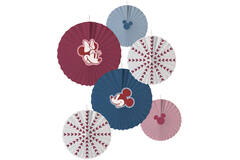 Deco Fan Set - Mickey&Minnie - Gender Reveal - 6 pieces