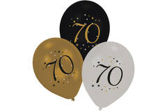 6 Latex Balloons 70 Starlight Birthday 27.5 cm / 11"