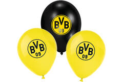 6 Latex Balloons BVB Dortmund 2025,  2 Colours 27,5 cm / 11"