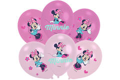 6 Latex Balloons Minnie 27.5 cm / 11"