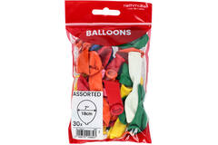 Latex Balloons - Assorted - 18 cm - 30 pieces