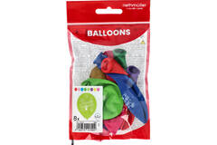 8 Latex Balloons Happy Birthday 2-Sided 25.4 cm / 10"