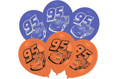 6 Latex Balloons Cars 22.8 cm / 9"