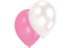 10 Latex Balloons Pearl White / Pink / Purple 27.5 cm / 11"