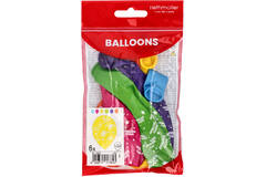 Latex Balloons - Colorful "Happy Birthday" - 28 cm - 6 pieces