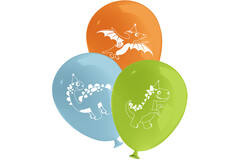 6 Latex Balloons Dino Jungle 4C Print 27,5 cm/11"