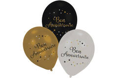 6 Latex Balloons Starlight Birthday Bon anniversaire 27.5 cm / 11"