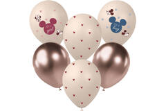 Latex Balloons - Mickey&Minnie - Gender Reveal - 28 cm - 6 pieces