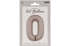 Foil balloon Number 0 - Moonlight Silver - Satin Gloss - 86 cm
