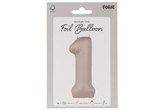 Foil balloon Number 1 - Moonlight Silver - Satin Gloss - 86 cm
