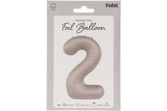 Foil balloon Number 2 - Moonlight Silver - Satin Gloss - 86 cm