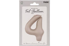 Foil balloon Number 4 - Moonlight Silver - Satin Gloss - 86 cm