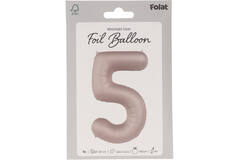Foil balloon Number 5 - Moonlight Silver - Satin Gloss - 86 cm