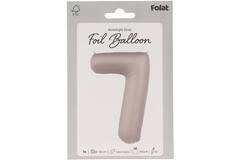 Foil balloon Number 7 - Moonlight Silver - Satin Gloss - 86 cm