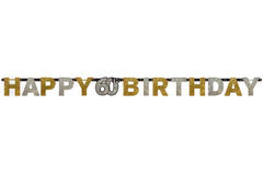 Letter Banner 60 Sparkling Celebration Gold Foil 213 x 16.2 cm