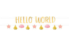 Letter Banner Kit Oh Baby Girl 2 Parts Paper 176.8 x 17.8 cm / 176.8 x 11.4 cm