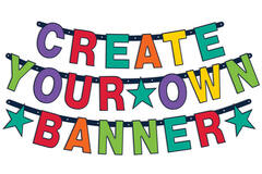 Letter Banner Birthday Accessories Rainbow Personalizable 84 Parts Height 11,4 cm