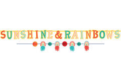Banner Kit Retro Rainbow Paper 2 Parts Length 150 cm / 176 c