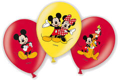 6 Latex Balloons Micky 27.5 cm / 11"