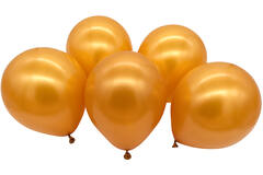 5 Latex Balloons LED Gold 27.5 cm / 11"