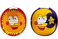 Lantern Sun & Moon Paper Assorted 25 cm