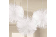 3 Fluffy Decorations Wedding Decorations White Tulle 30.4 cm