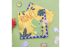 16 Lunch Napkins Dino-Mite 33 x 33 cm