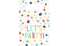 Gift Bags - Confetti "LET'S PARTY" - 15 x 23 cm - 8 pieces