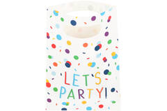 Gift Bags - Confetti "LET'S PARTY" - 15 x 23 cm - 8 pieces