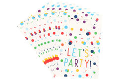 Gift Bags - Confetti "LET'S PARTY" - 15 x 23 cm - 8 pieces