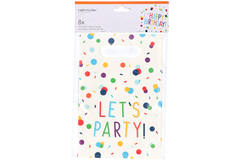 Gift Bags - Confetti "LET'S PARTY" - 15 x 23 cm - 8 pieces