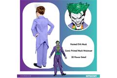 Child Costume Joker Comic 10-12 yrs