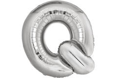 Large Letter Q Silver Foil Balloon N34 Packaged 79 cm x 72 c