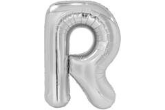 Large Letter R Silver Foil Balloon N34 Packaged 85 cm x 60 c