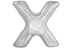 Large Letter X Silver Foil Balloon N34 Packaged 82 cm x 81 c