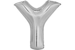 Large Letter Y Silver Foil Balloon N34 Packaged 86 cm x 76 c