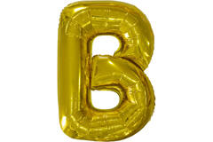 Large Letter B Gold Foil Balloon N34 Packaged 84 cm x 59 cm