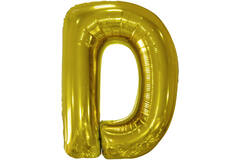 Large Letter D Gold Foil Balloon N34 Packaged 84 cm x 62 cm