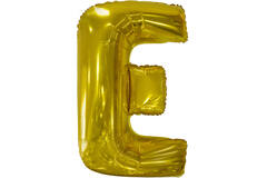 Large Letter E Gold Foil Balloon N34 Packaged 88 cm x 56 cm