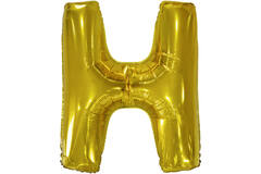 Large Letter H Gold Foil Balloon N34 Packaged 85 cm x 67 cm