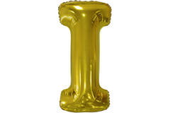Large Letter I Gold Foil Balloon N34 Packaged 84 cm x 40 cm