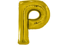 Large Letter P Gold Foil Balloon N34 Packaged 87 cm x 60 cm