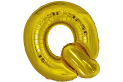 Large Letter Q Gold Foil Balloon N34 Packaged 79 cm x 72 cm