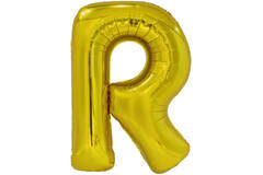 Large Letter R Gold Foil Balloon N34 Packaged 85 cm x 60 cm