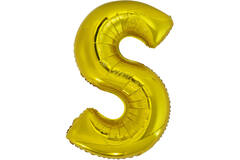 Large Letter S Gold Foil Balloon N34 Packaged 83 cm x 55 cm