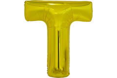 Large Letter T Gold Foil Balloon N34 Packaged 86 cm x 74 cm