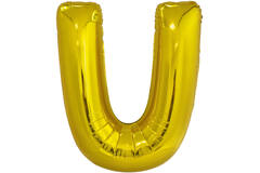 Large Letter U Gold Foil Balloon N34 Packaged 83 cm x 65 cm