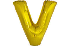 Large Letter V Gold Foil Balloon N34 Packaged 84 cm x 78 cm