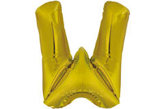 Large Letter W Gold Foil Balloon N34 Packaged 83 cm x 79 cm